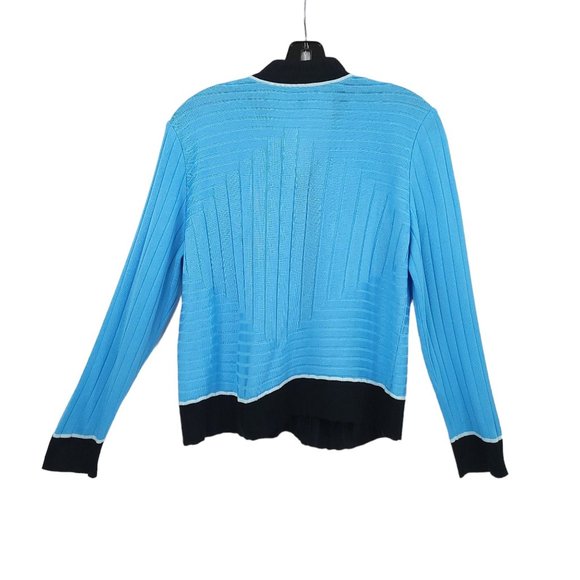 Ming Wang Twin Set Cardigan Tank Top READ Womens Size S Blue Full Zip Sweater - Picture 13 of 16